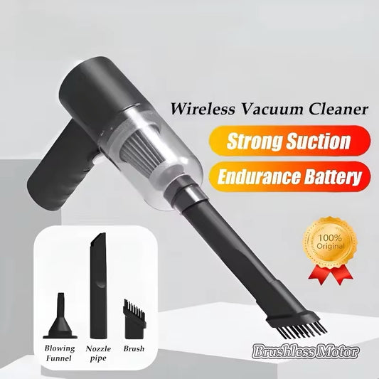 9000Pa Wireless Car Vacuum Cleaner – USB Rechargeable 1200mAh, Portable Mini Wet & Dry Vacuum for Home & Car