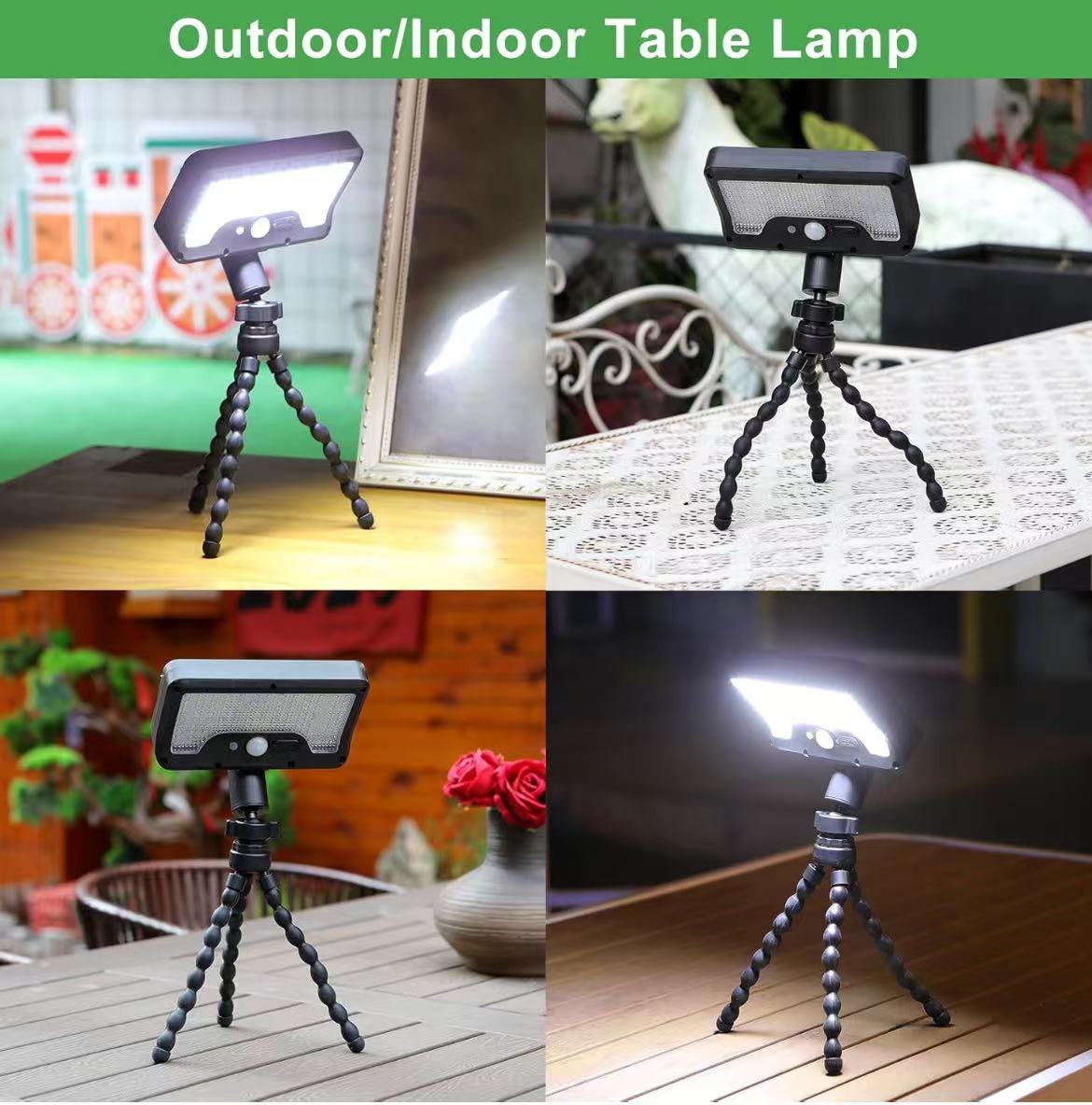 Outdoor Solar Light with Motion Sensor, Octopus Bracket, Adjustable Angle, USB & Solar Powered